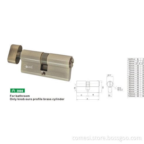 Euro Cylinder / Bathroom Cylinder (2800)